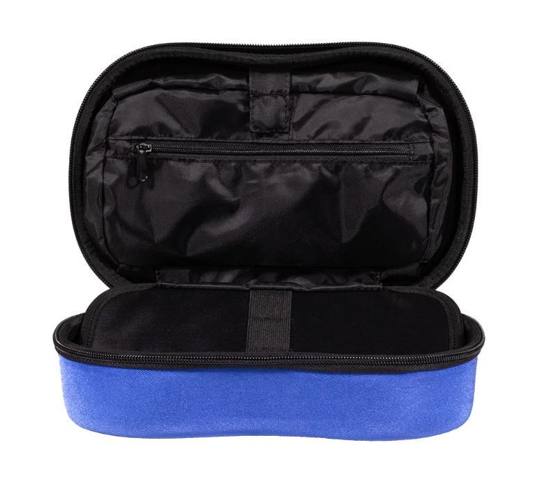 Nfinity rhinestone make up case in royal blue