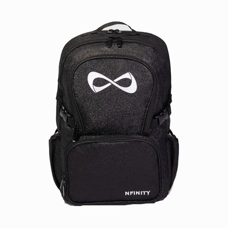 Nfinity black sparkle backpack with white logo