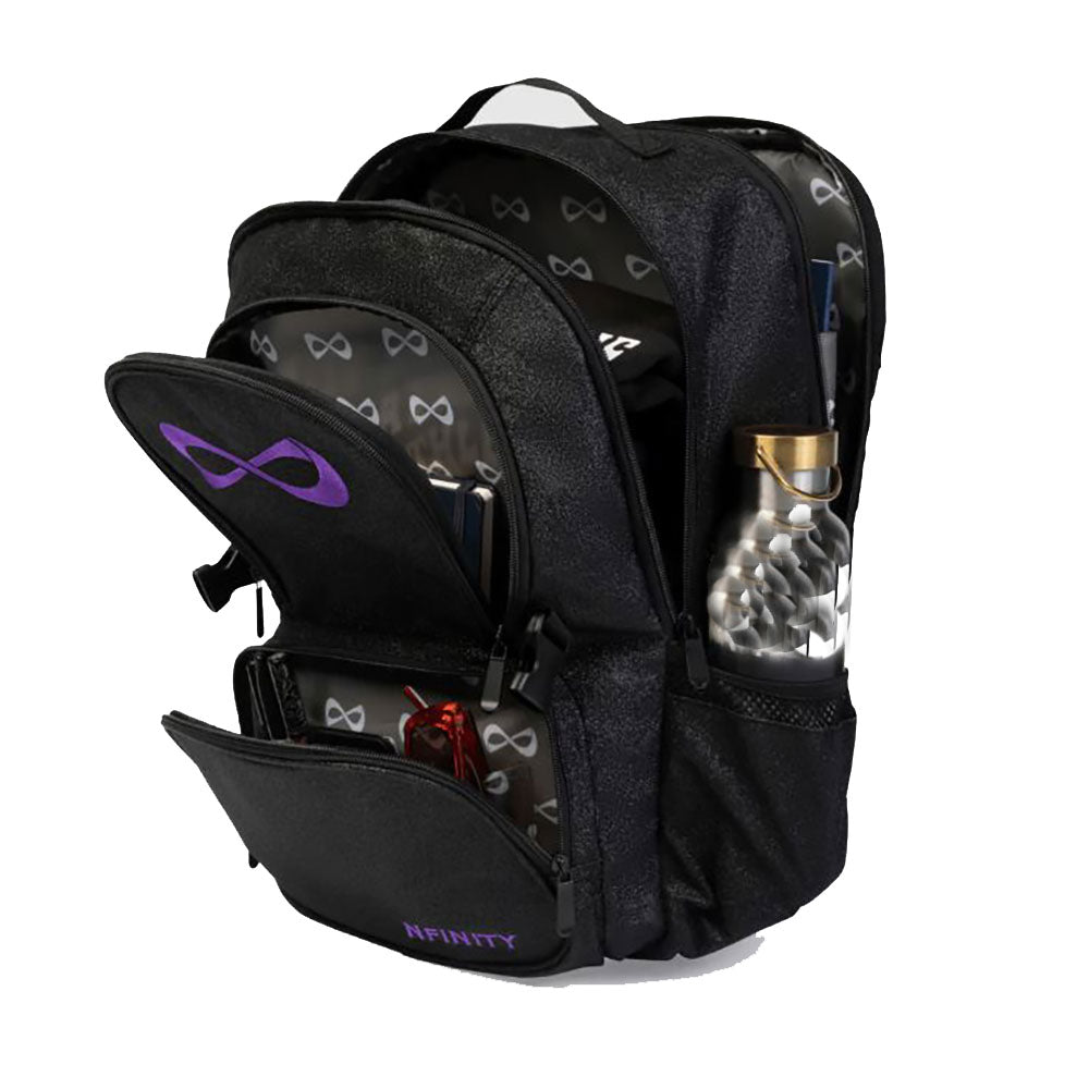 Nfinity Sparkle Backpack Black - Purple Logo