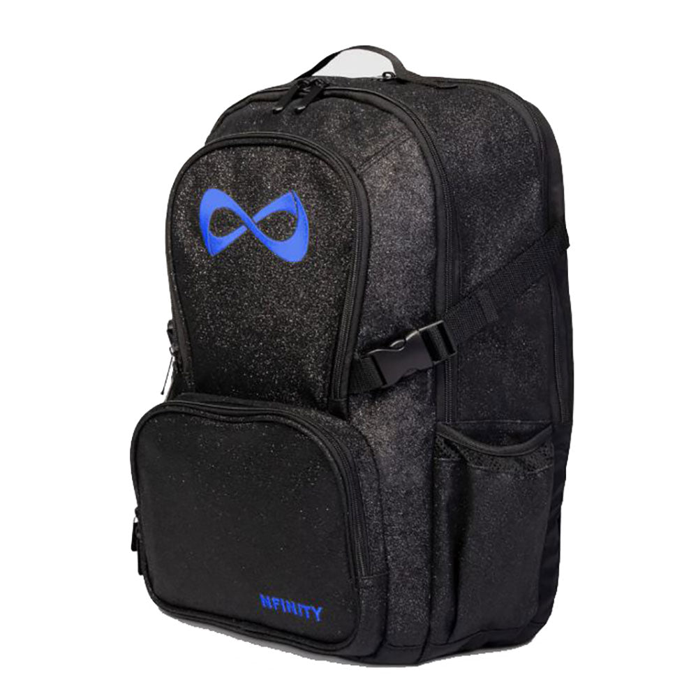 nfinity sparkle backpack with royal blue logo