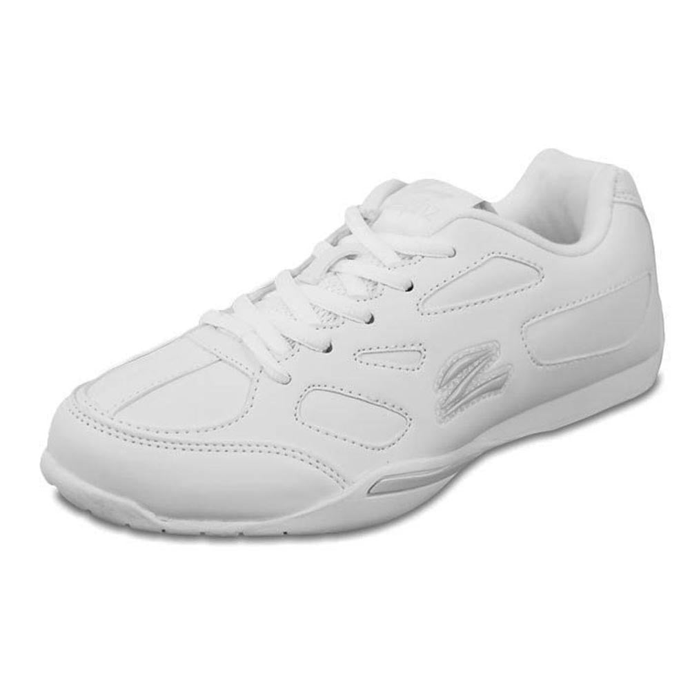 side view of the Zephz zenith cheer shoes| white cheer shoes for girls | 