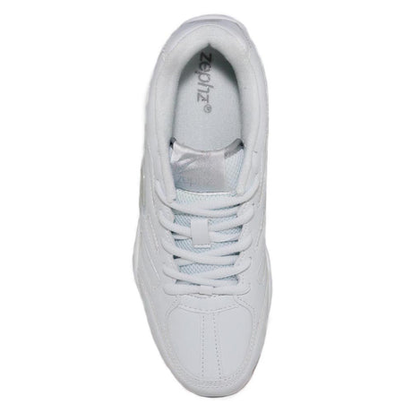 Picture from above of the Zephz zenith cheer shoes uk. White cheer shoes for girls 