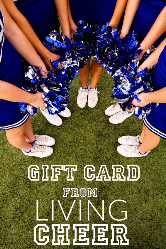 Gift card image for cheerleaders buying shoes for cheerleading