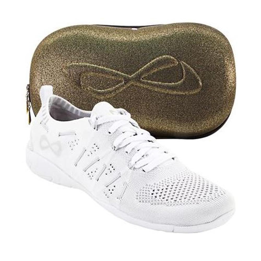 Nfinity Flyte cheer shoes with carry case.