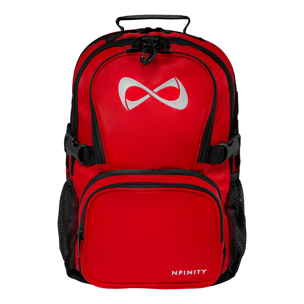 Nfinity backpack petite in red with a white logo