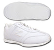 Zephz Tumble cheer shoes in white with a view of the upper and sole pattern